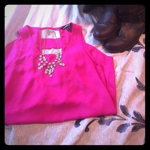 Fuchsia ladder back express blouse