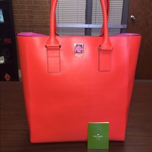 NWT! 100% cow leather, beautiful orange and pink!