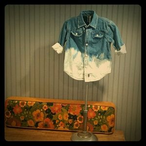Kid's Upcycled Dip Dyed Denim Shirt