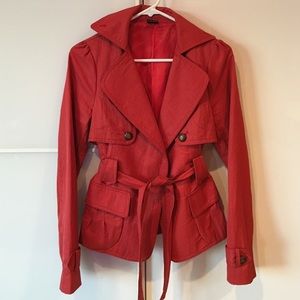 Red trench coat