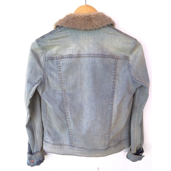 Mother Denim| Shearling Collar Jean Jacket - Picture 2 of 4