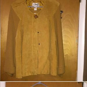 Leather sweater jacket