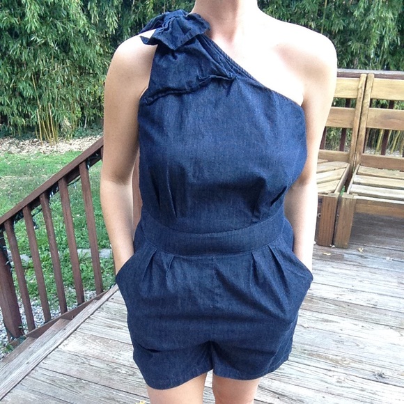The Limited Pants - Limited Denim Romper Small