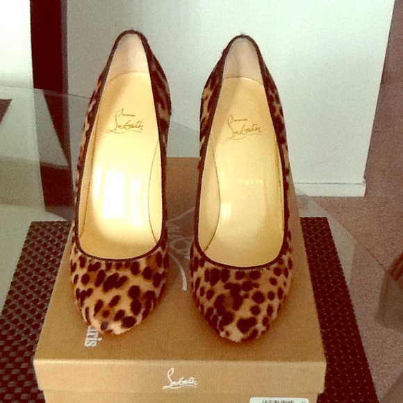 Christian Louboutin Ron Ron Pony Leopard Wedges - Picture 1 of 6