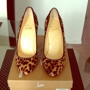 Christian Louboutin Ron Ron Pony Leopard Wedges