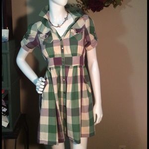 Plaid shirt dress