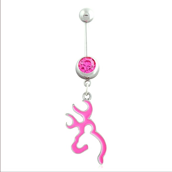 Pink Browning Belly Ring