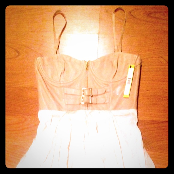 alice + olivia leather & silk cocktail dress 😍😍