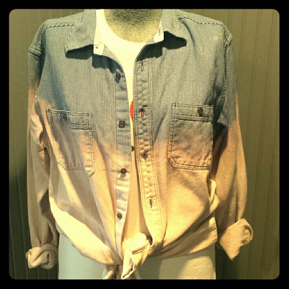 *SOLD* Upcycled Dip Dyed Urban Denim Shirt