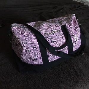 Victoria's Secret weekender bag pink black VS