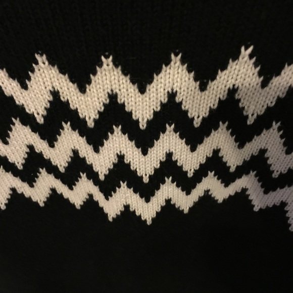 Eternal Sunshine Creations Sweaters - Black and White Sweater with zig zag detail Eternal Sunshine Creations Sweaters - Black and White Sweater with zig zag detail