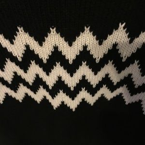 Eternal Sunshine Creations Sweaters - Black and White Sweater with zig zag detail Eternal Sunshine Creations Sweaters - Black and White Sweater with zig zag detail