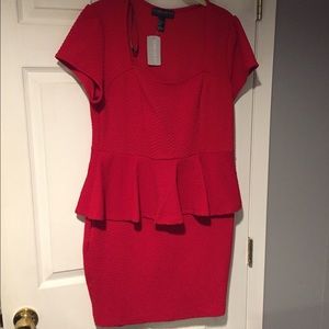 Forever 21 plus red peplum dress