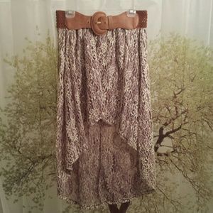 High/low lace skirt