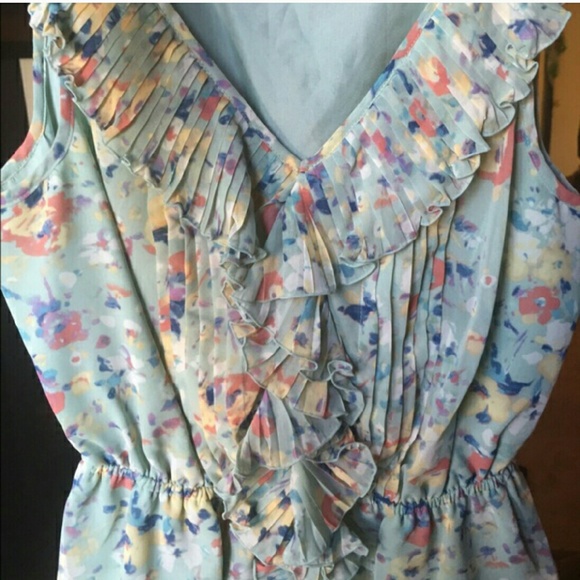 LC by Lauren Conrad peplum multi colored top.