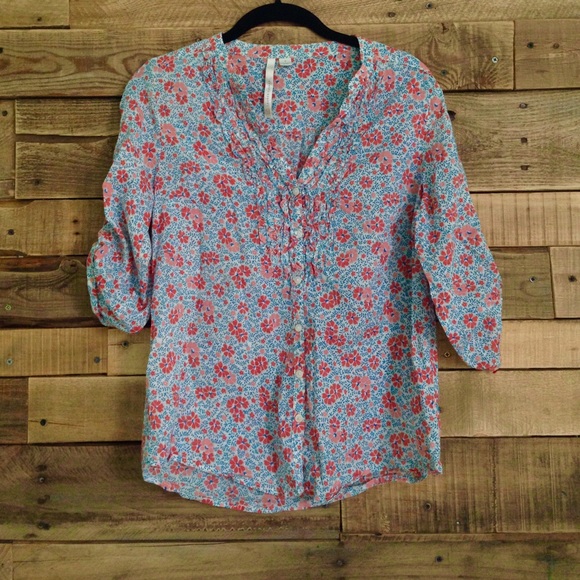LC Lauren Conrad Floral Button Down