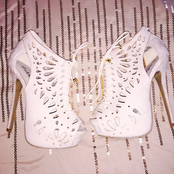 Nude Suede Heels --- Brand New