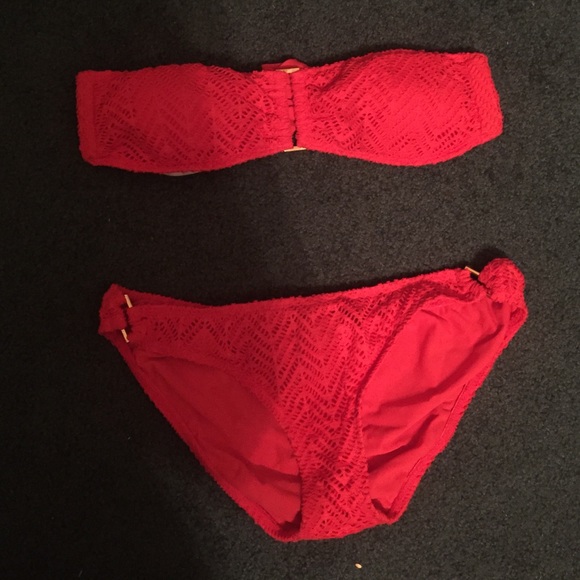Coral knit bikini