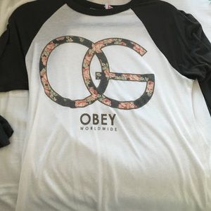 Obey baseball tee