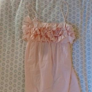 J. Crew pastel pink shift dress with floral accent