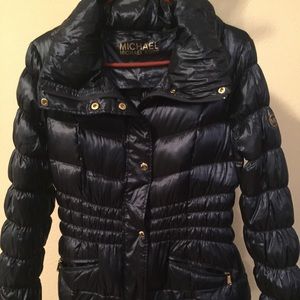 Michael Kors Blue Large Down Packable Jacket