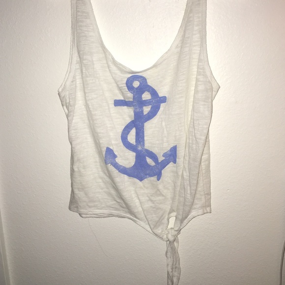 White Roxy Anchor Tank top