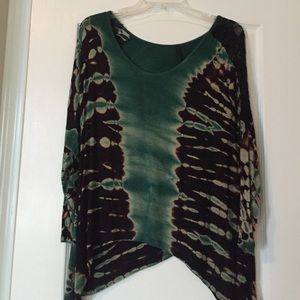 Olivia green tie dye/lace top