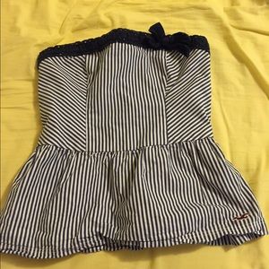 Hollister Striped Strapless Top