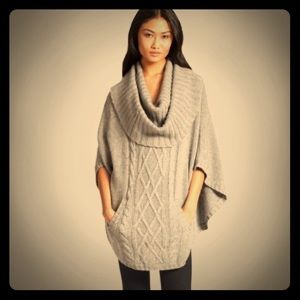 Autumn Cashmere Cable Knit Cowl Neck Poncho