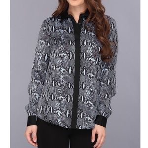 Michael Kors Large Blue Python Print Top