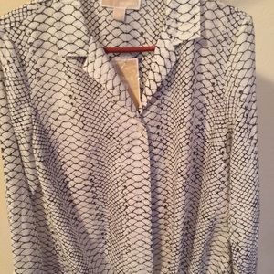 Michael Kors Large White Snake Print Top