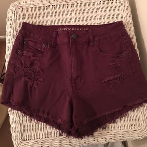 American Eagle high waisted distressed shorts
