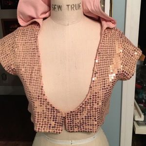Free people sequin cropped vest