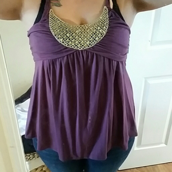 Tops - Purple and Gold Tank