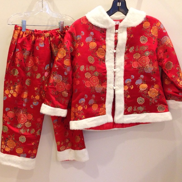 Girl's Chinese jacket and pant set