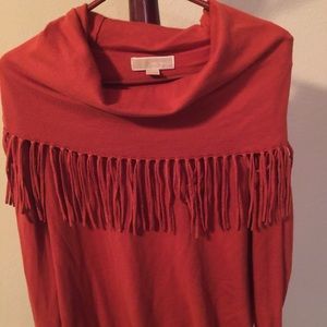 Michael Kors Large Orange Fringe Sweater