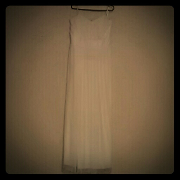 Off white floor length evening gown