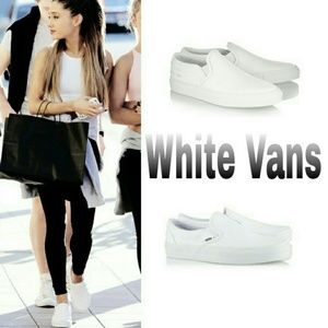 White Slip On Vans
