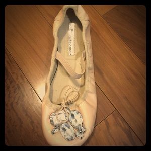 BCBG rhinestone encrusted ballet flats