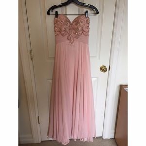 Light Pink Strapless Long Dress