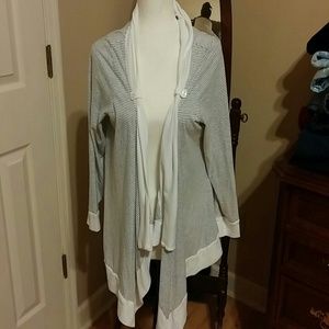 Black and white stripe asymmetrical cover up