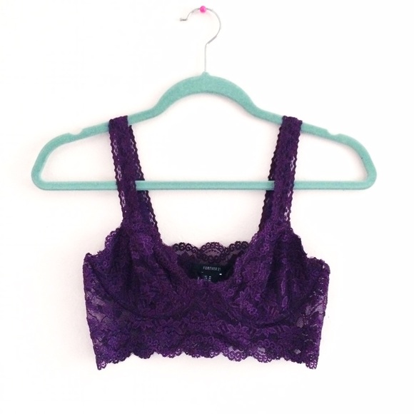 f21 scalloped lace bralette