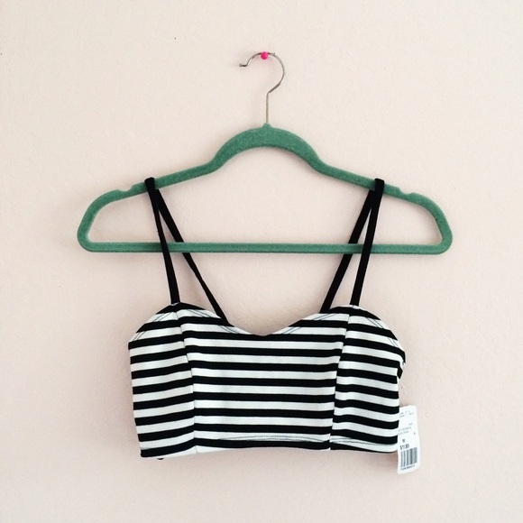 f21 cage back striped bralette