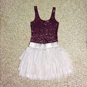 Silver Ruffle Tutu Skirt
