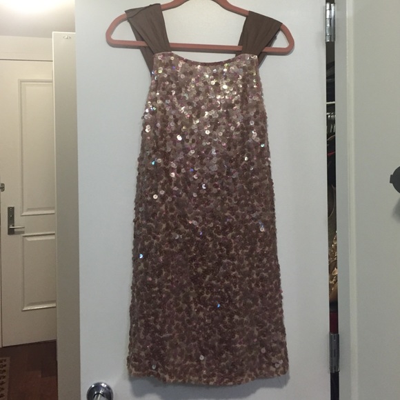 BCBG Maxazria Rose Gold Sequin Dress - Picture 2 of 4