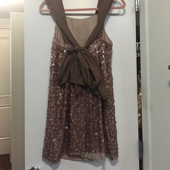 BCBG Maxazria Rose Gold Sequin Dress - Picture 3 of 4