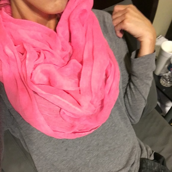 Neon pink infinity scarf
