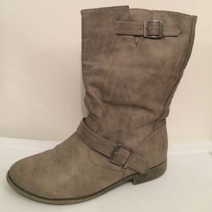 Tan mid-calf boots