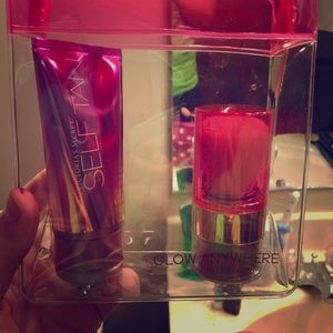 Victoria Secret self tanner and shimmer bronzer.