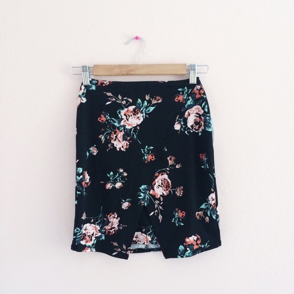 floral envelope wrap skirt
